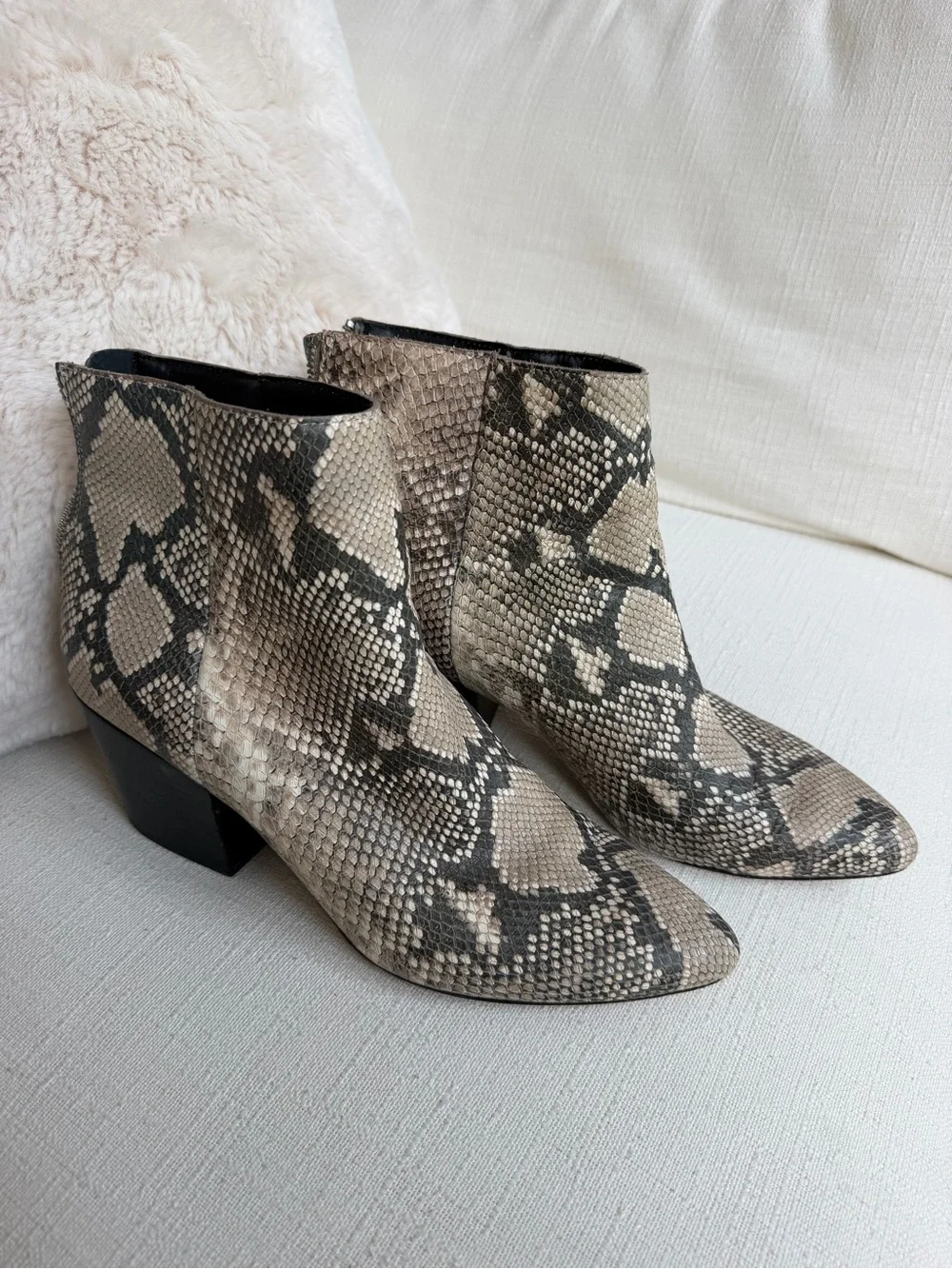 Dolce Vita Snake-Print Ankle Booties in Neutral Tones size 10 boots